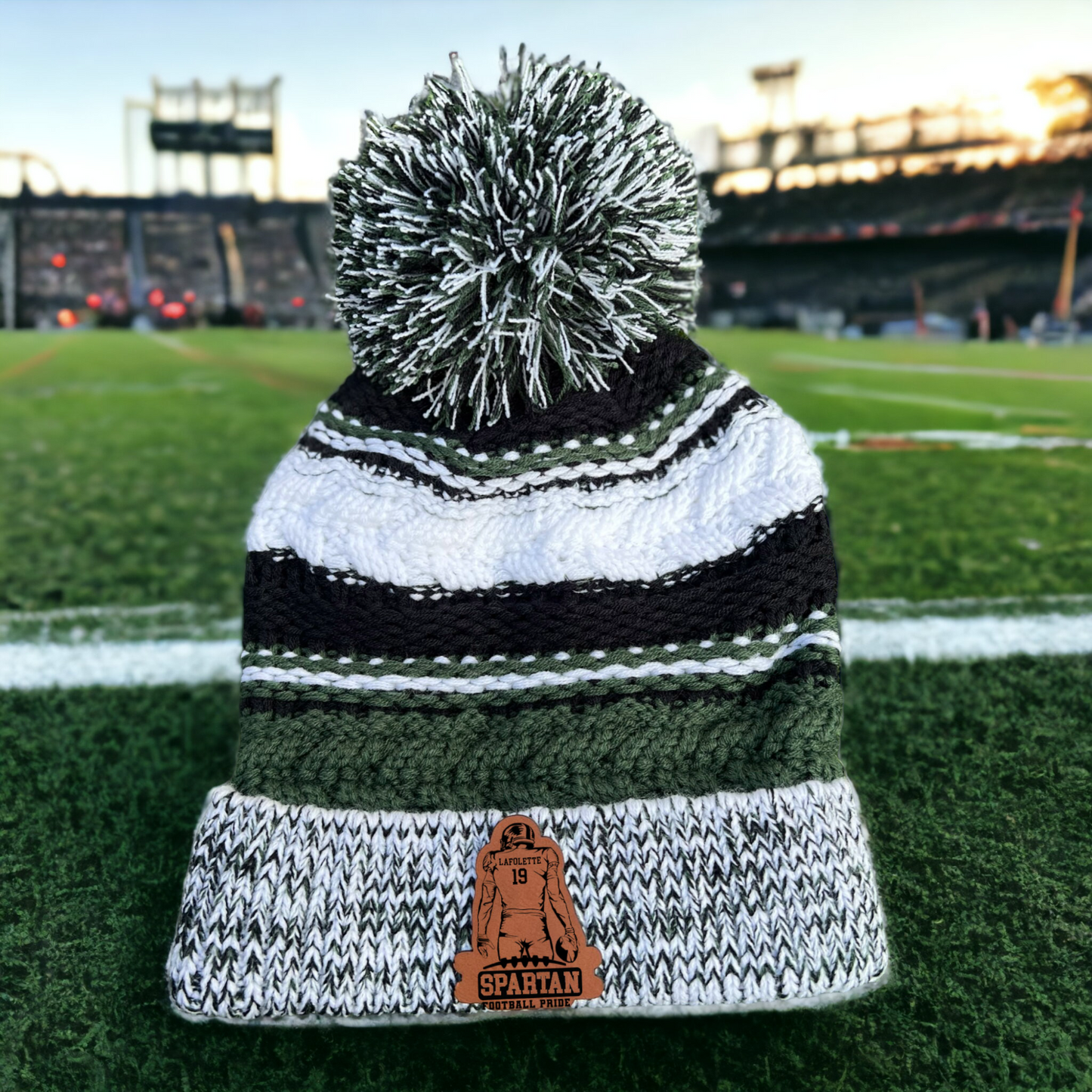 Football Sports Pom Pom Beanie