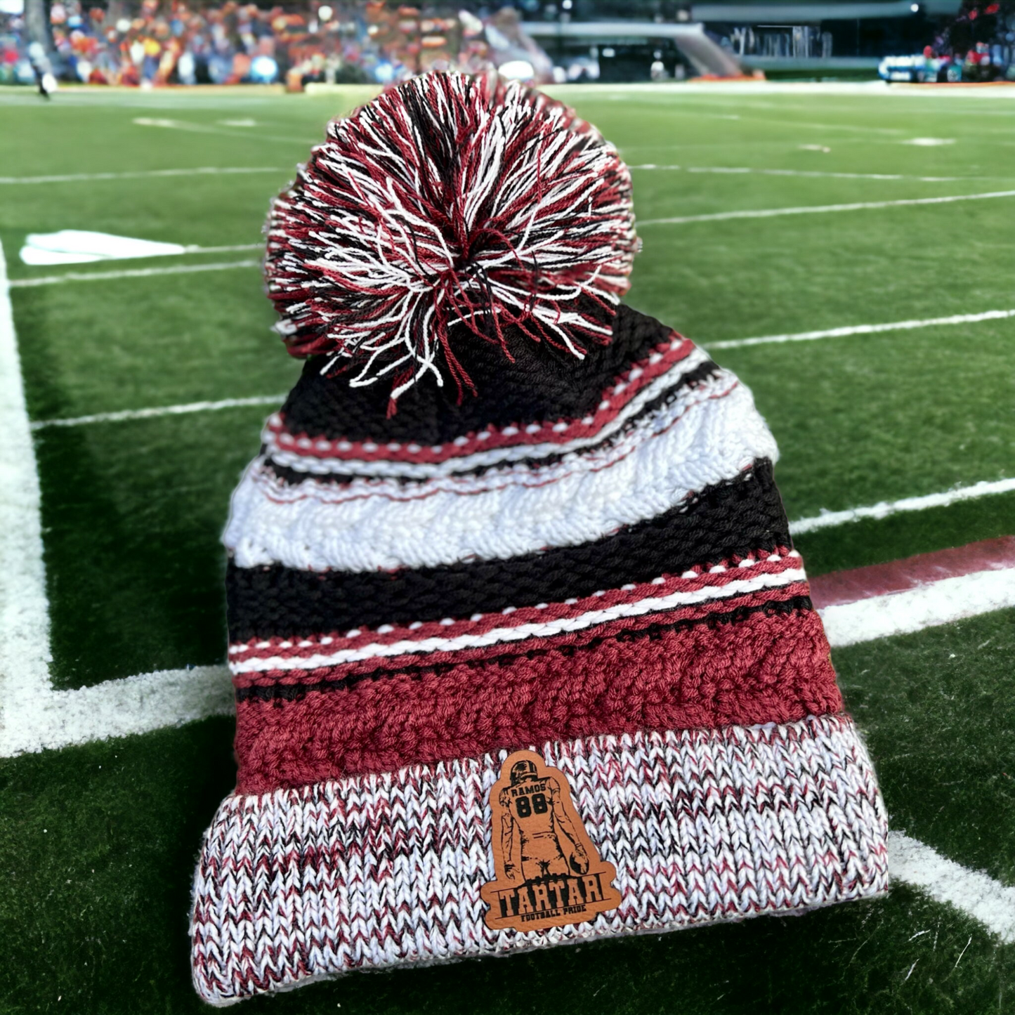 Football Sports Pom Pom Beanie