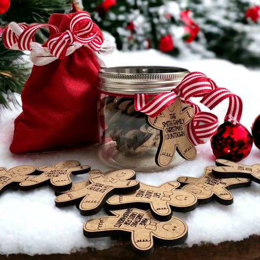 Custom gingerbread men to use for Christmas Advent calendar, Christmas Countdown, or Family Activites