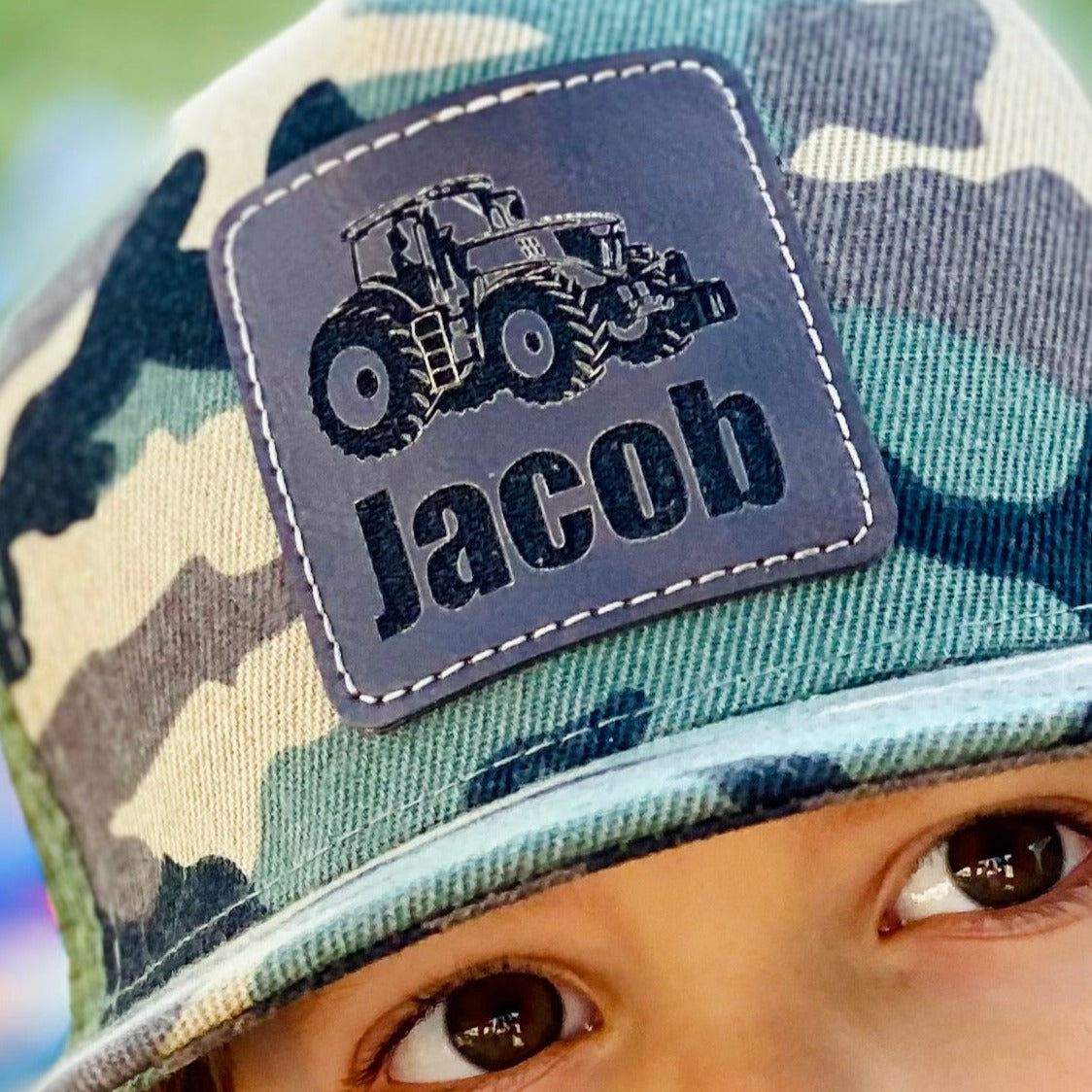 Child Custom Leather Patch Hat- Child's Snapback Hat