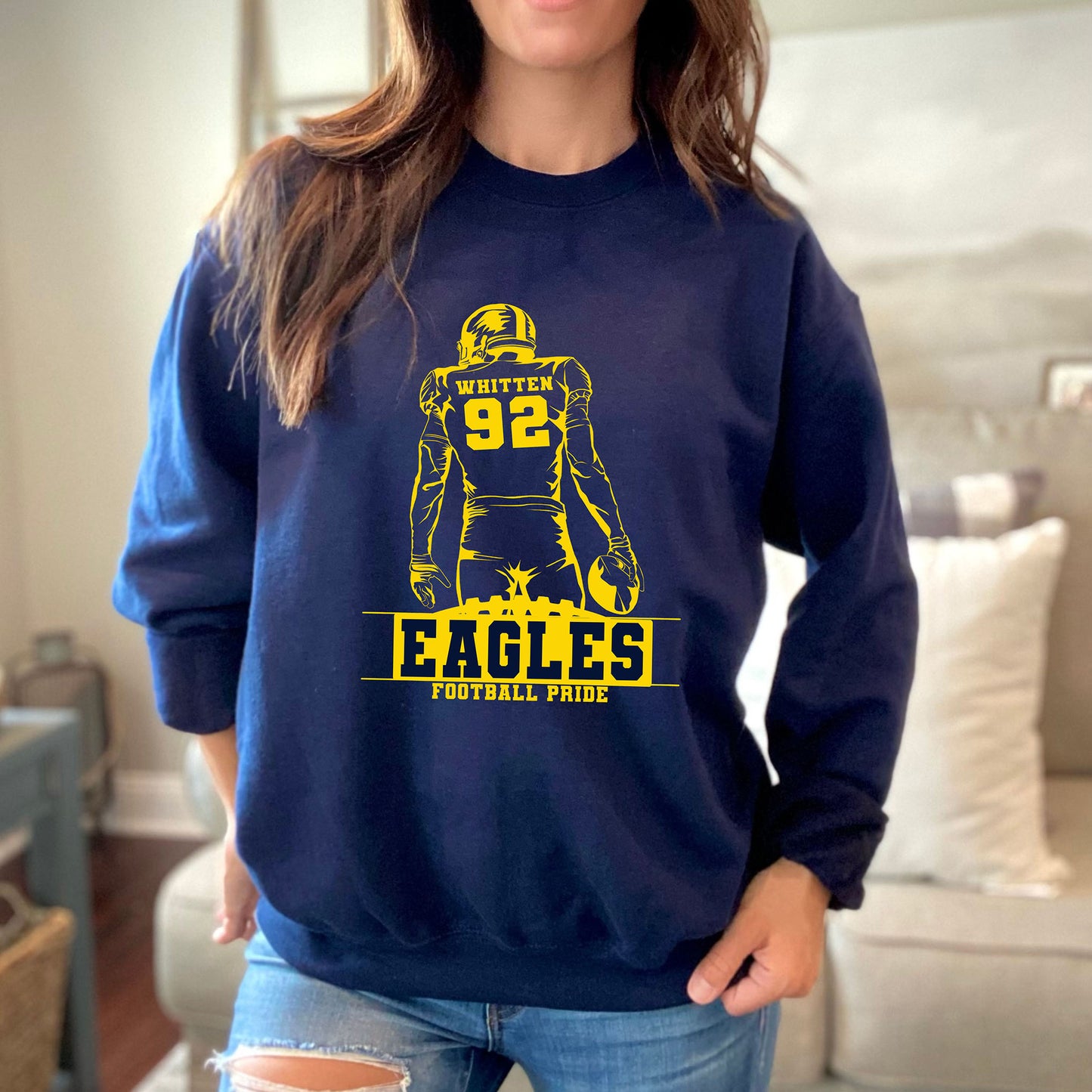 Football Fan Custom Player Fan Gear Sweatshirt, T-shirt, or Hoodie