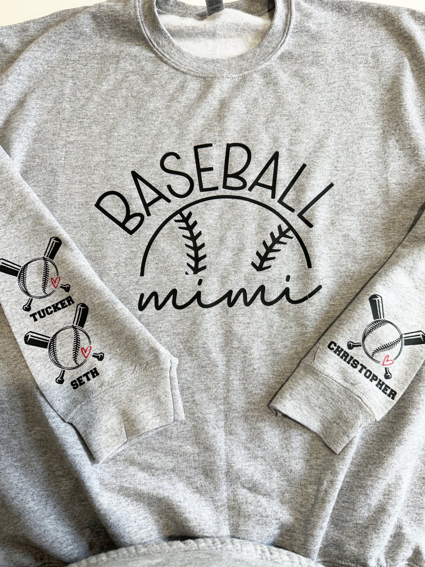 Baseball Mom Name on Sleeve