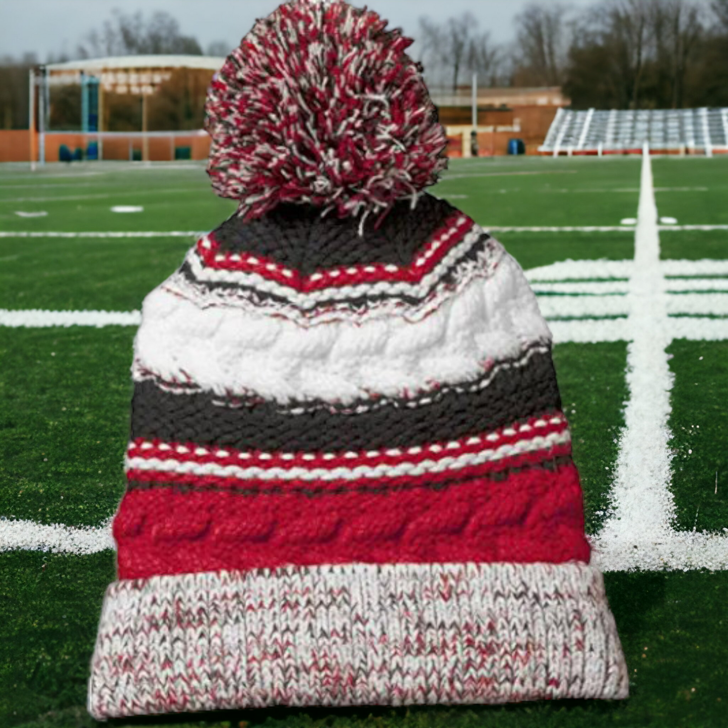 Football Sports Pom Pom Beanie