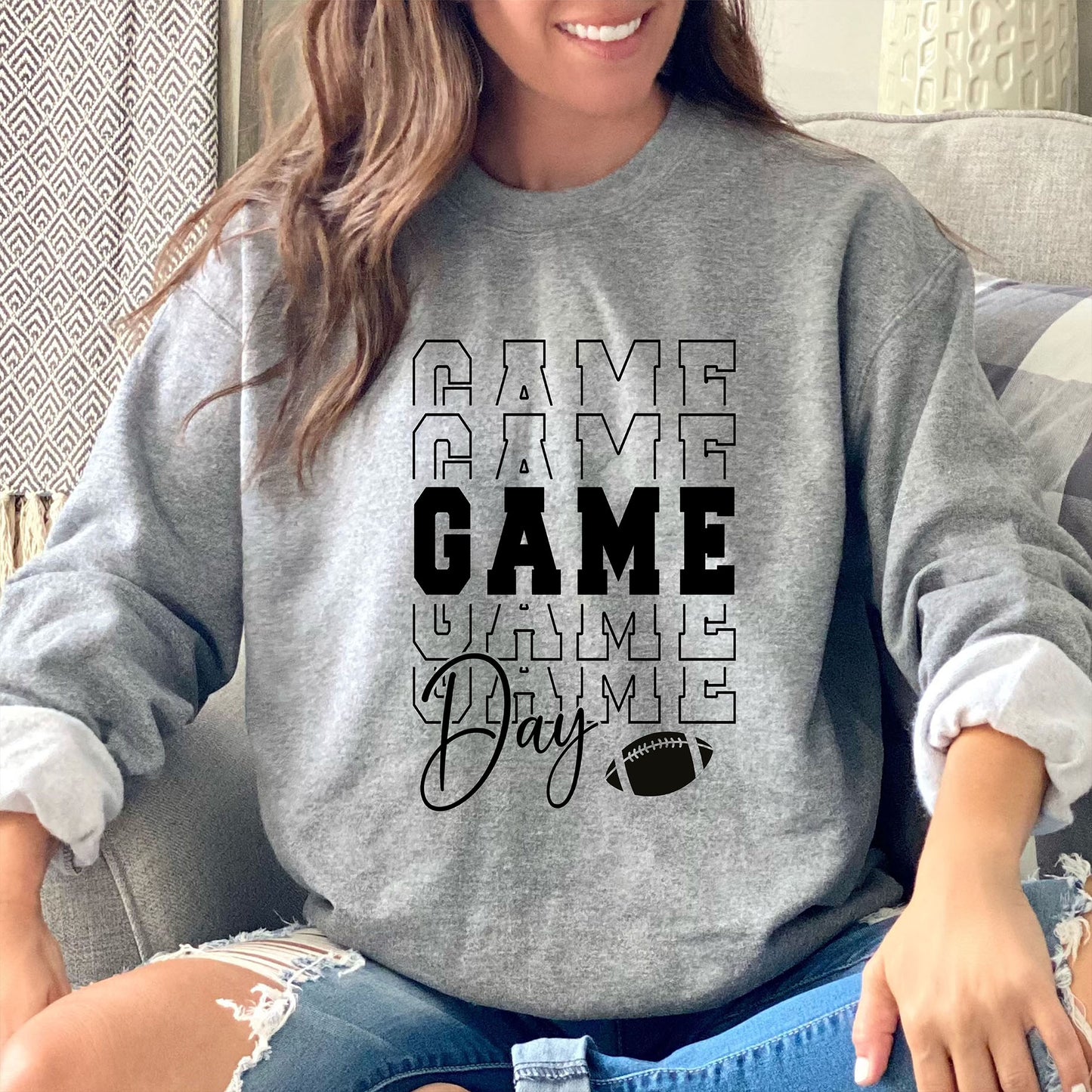 Football Game Day Stacked T-shirt, Sweatshirt, or Hoodie