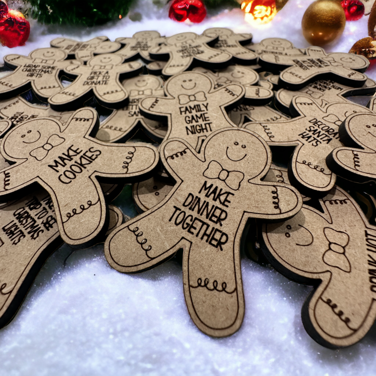 Custom gingerbread men to use for Christmas Advent calendar, Christmas Countdown, or Family Activites