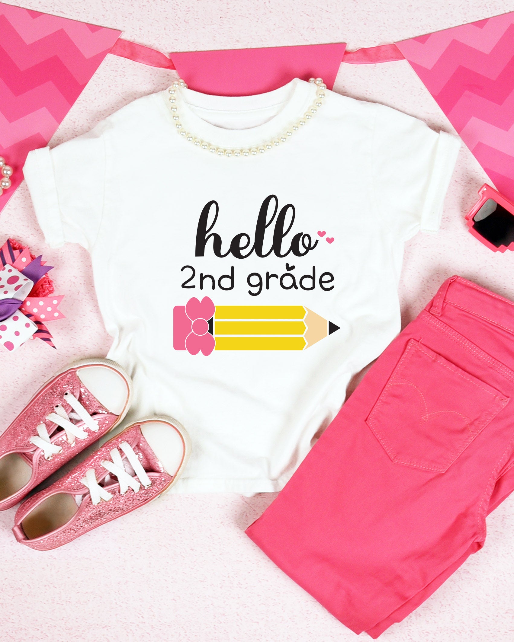 Back to School Pencil Bow Tee