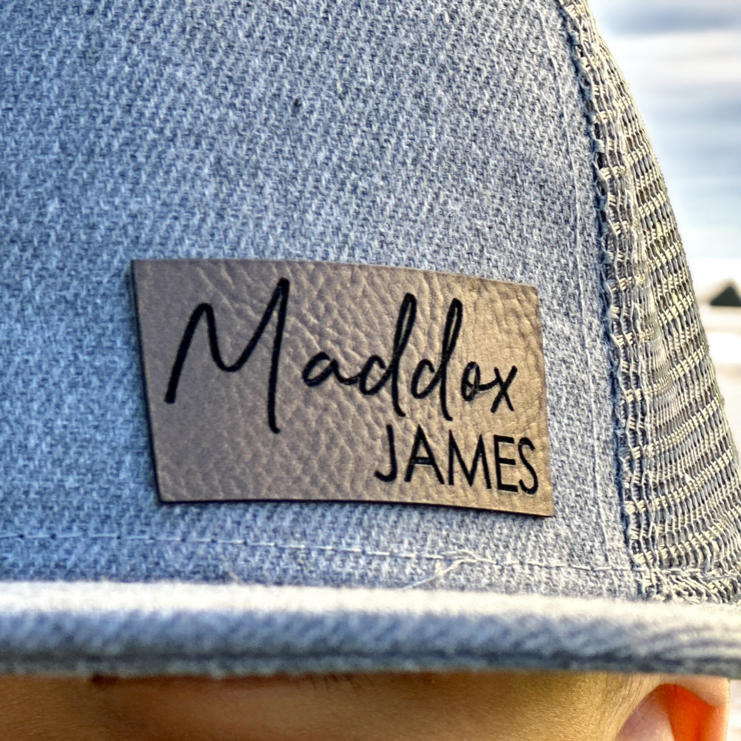 Kids custom leather patch hats