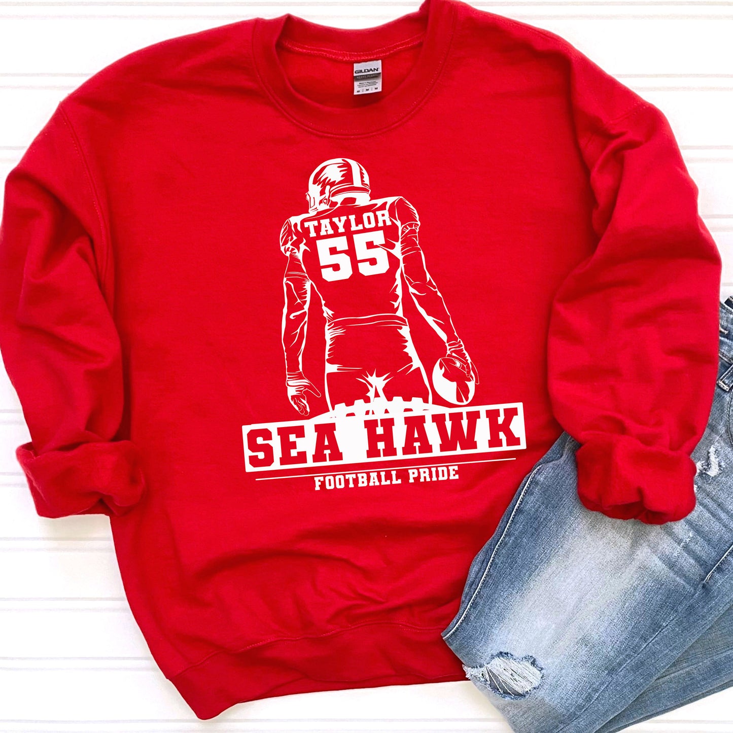 Football Fan Custom Player Fan Gear Sweatshirt, T-shirt, or Hoodie