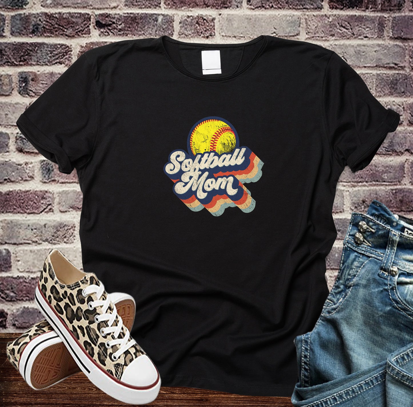 Retro Softball Mom Tee