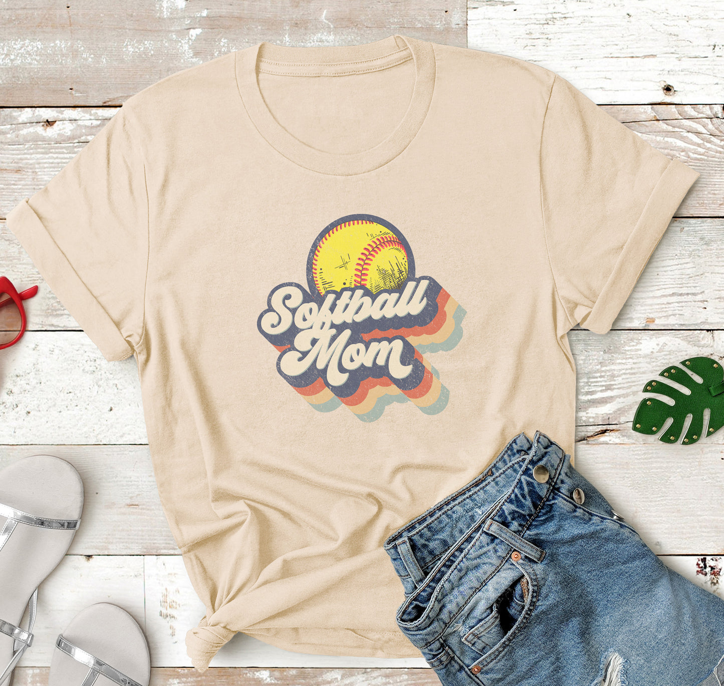 Retro Softball Mom Tee