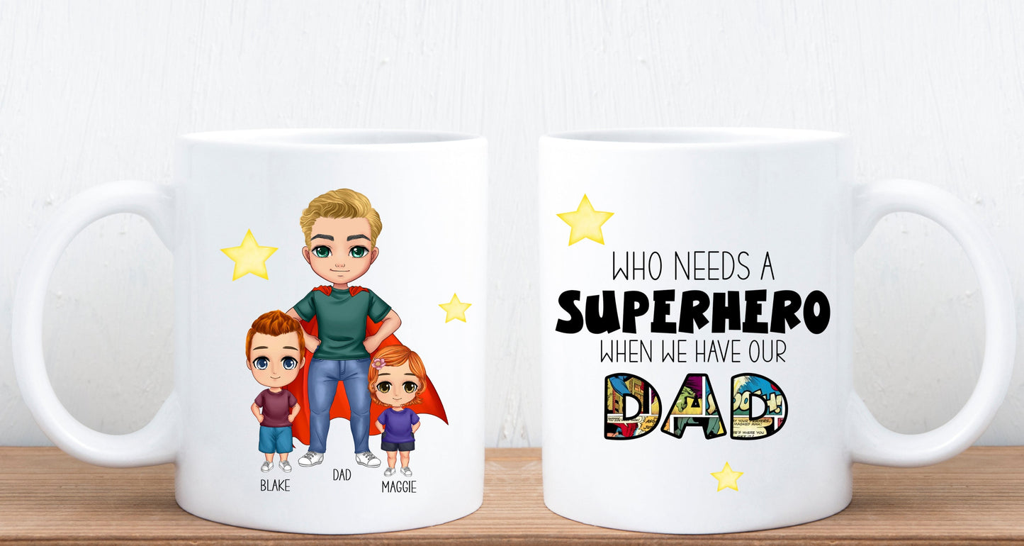 Male Superhero Personalized Coffee Mug