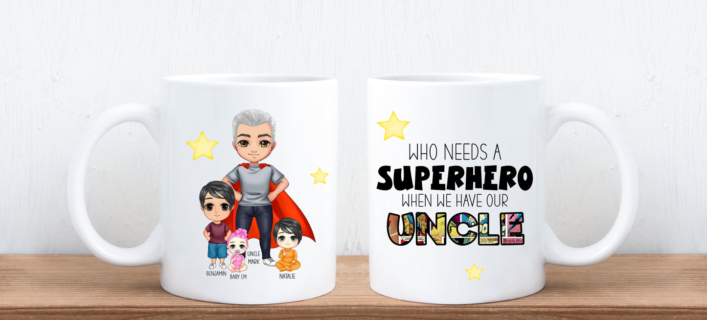 Male Superhero Personalized Coffee Mug