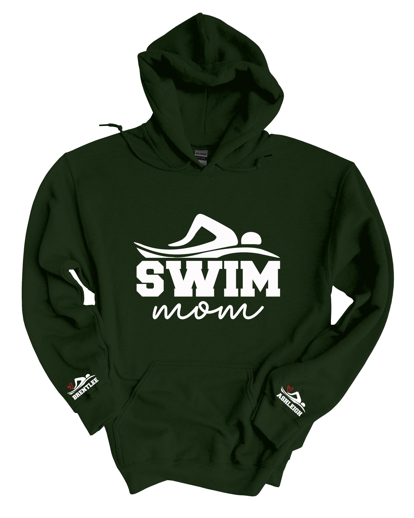 Swim Mom Name on Sleeve