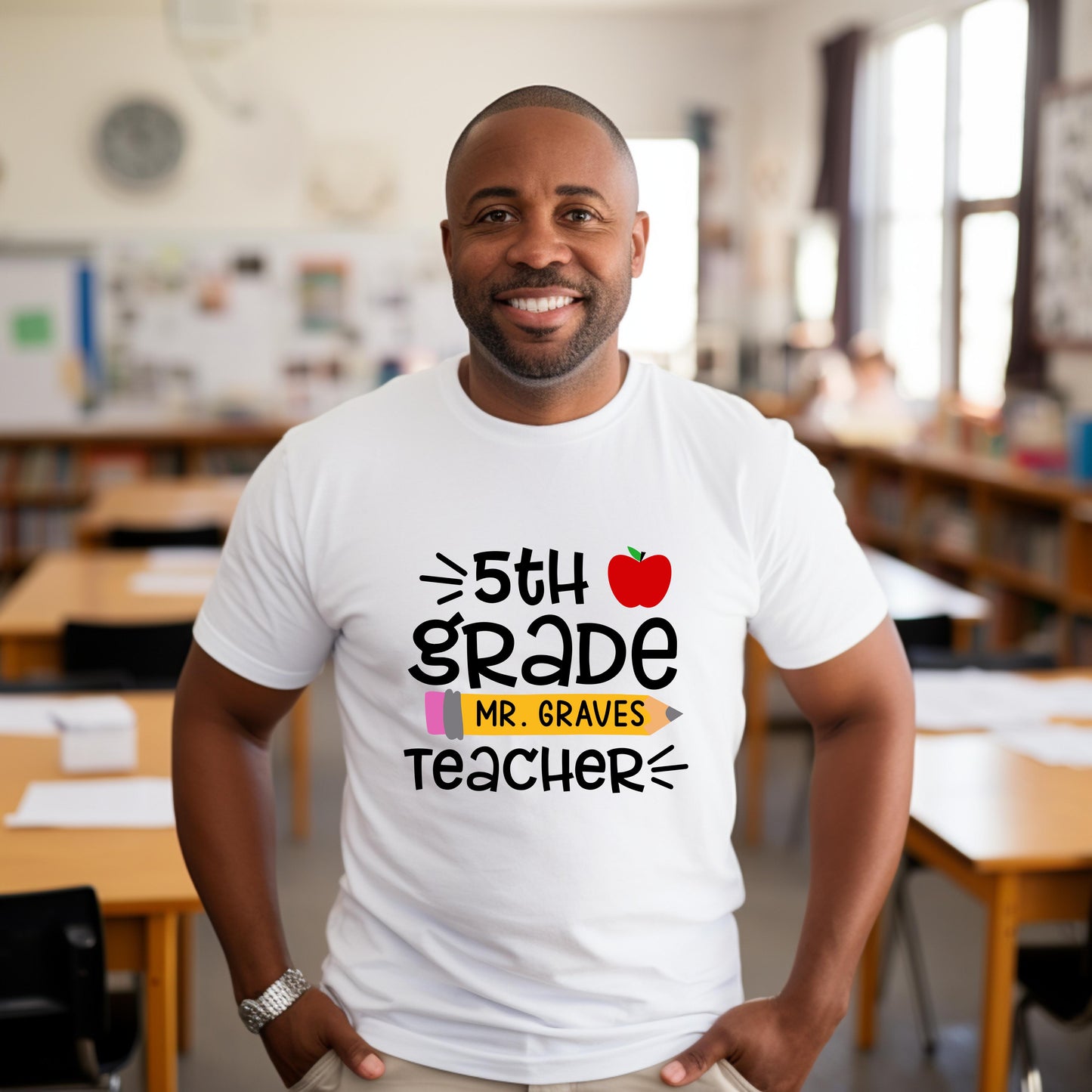 Back To School Teacher Pencil Apple Tee