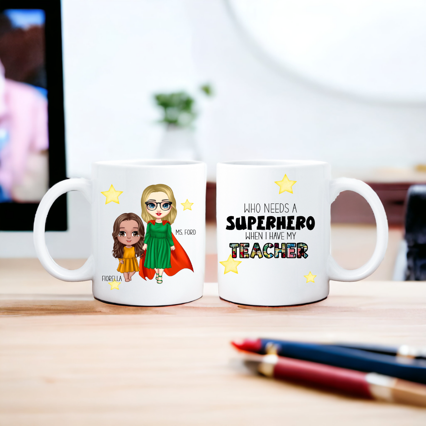 Teacher Superhero custom mug