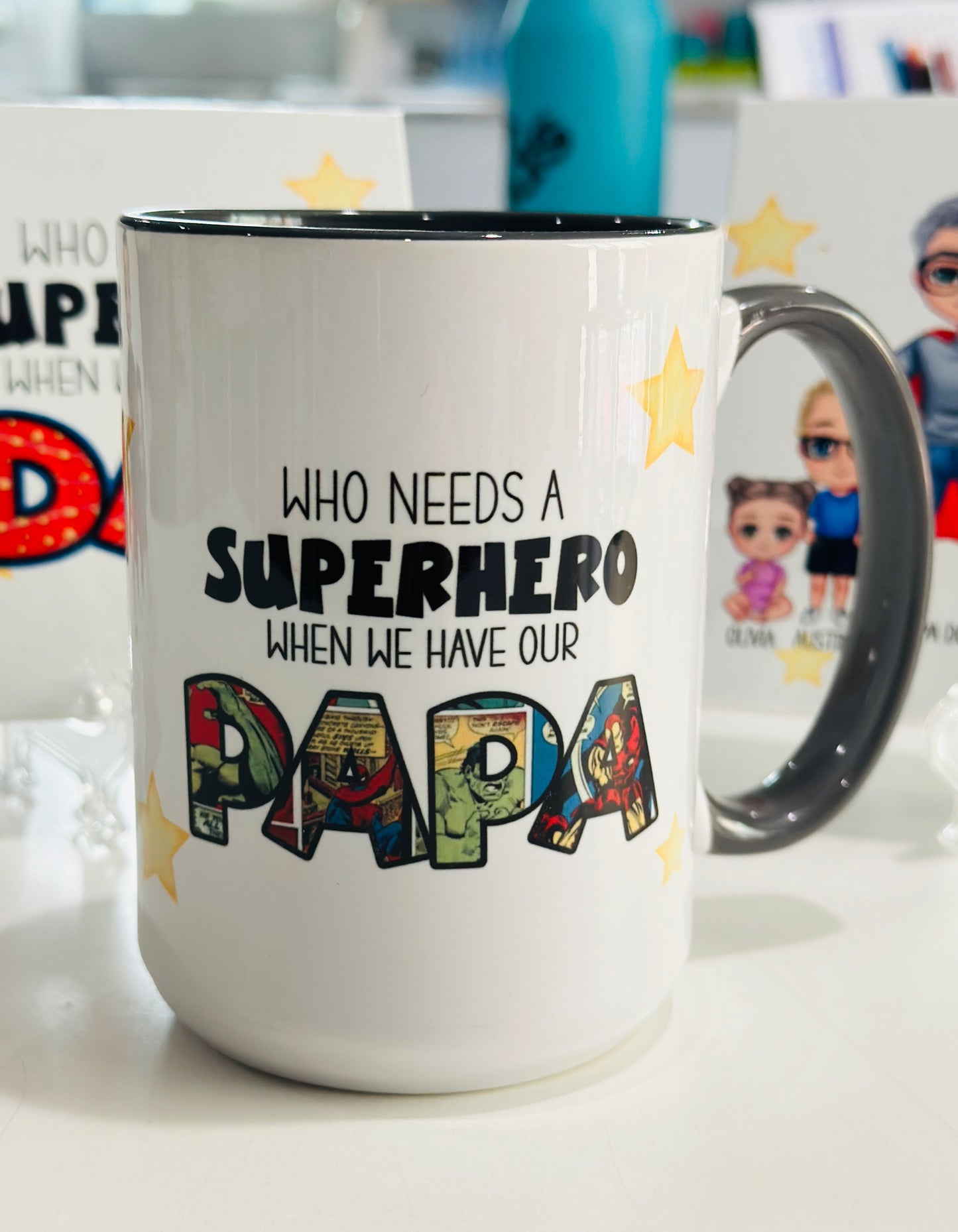 Male Superhero Personalized Coffee Mug