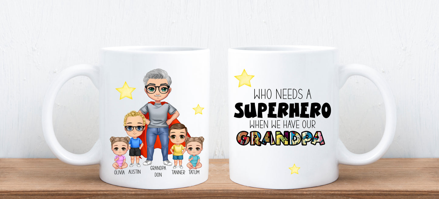 Male Superhero Personalized Coffee Mug